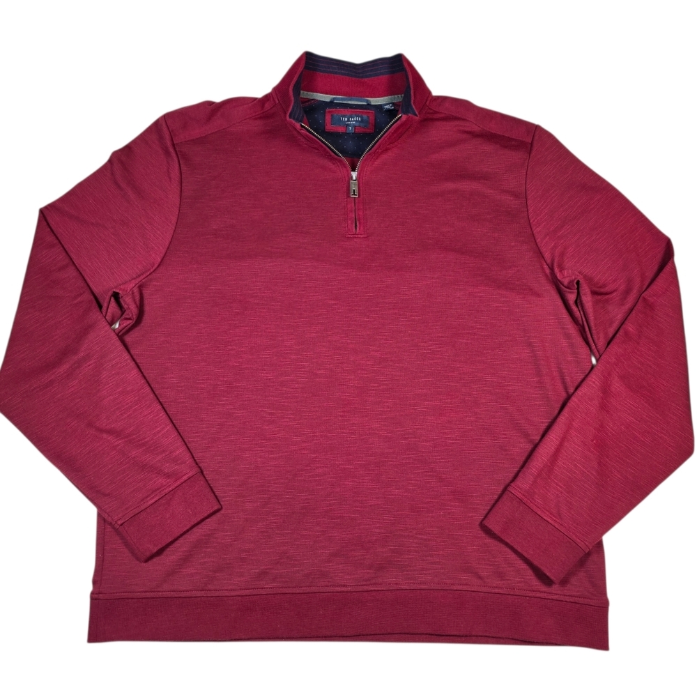 Ted Baker London Men's Maroon Golf Quarter Zip Pullover L/S Shirt Size 7 (US XL)